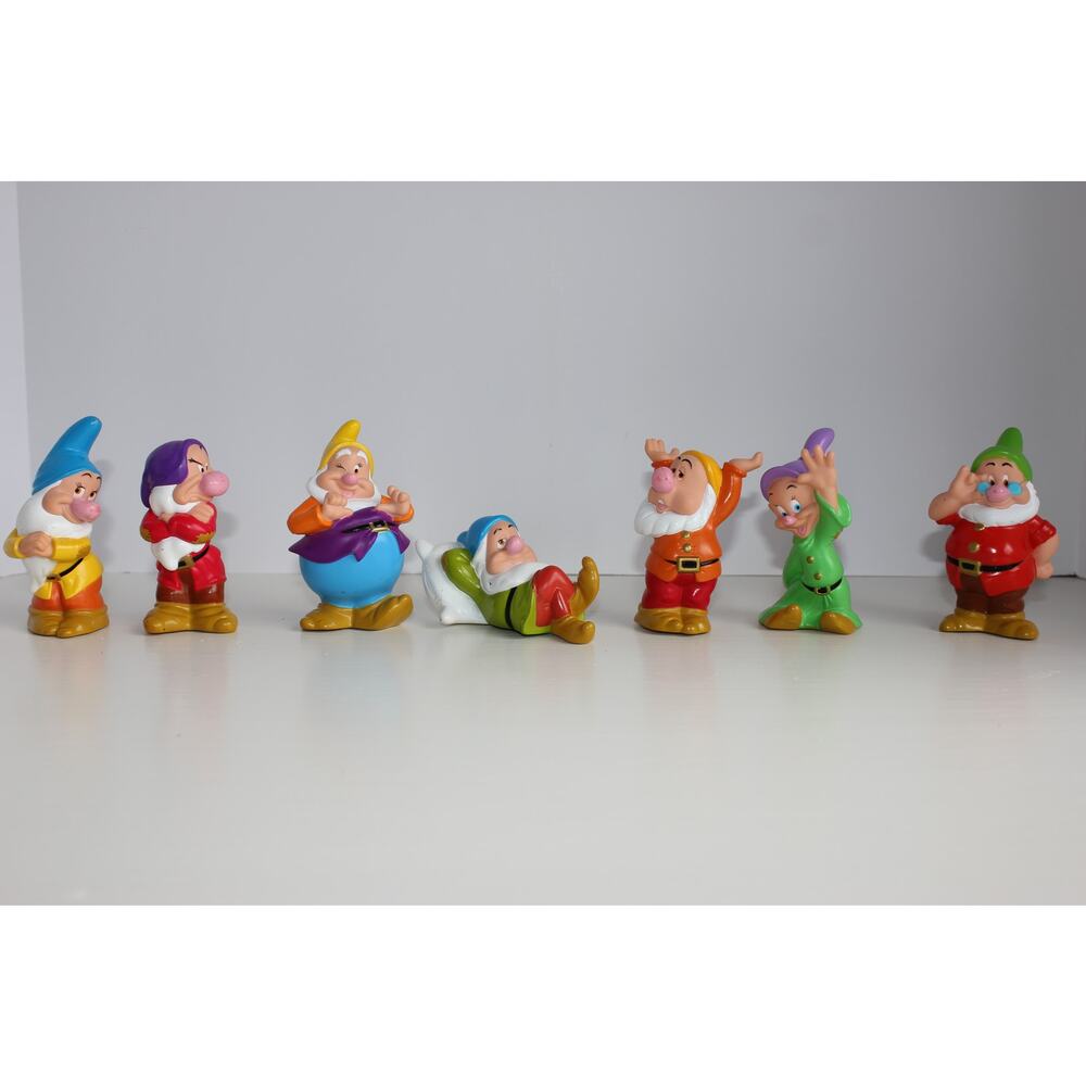 Vtg Disney Seven 7 Dwarfs Soft Rubber Figures from Snow White Set of 7